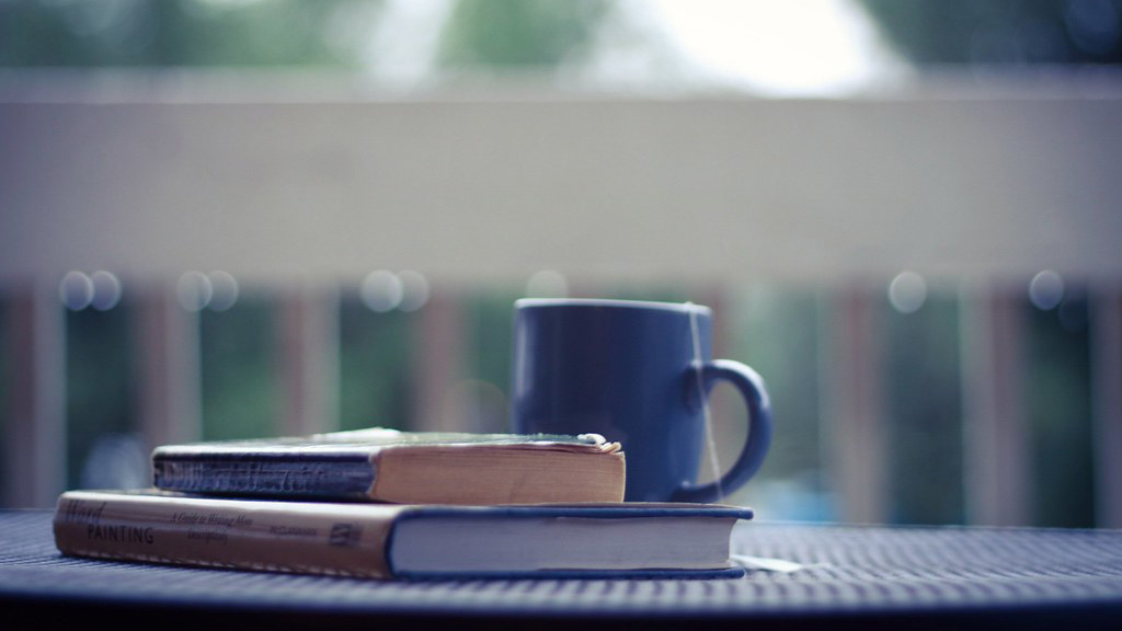 tea mug and books rakel brokaw